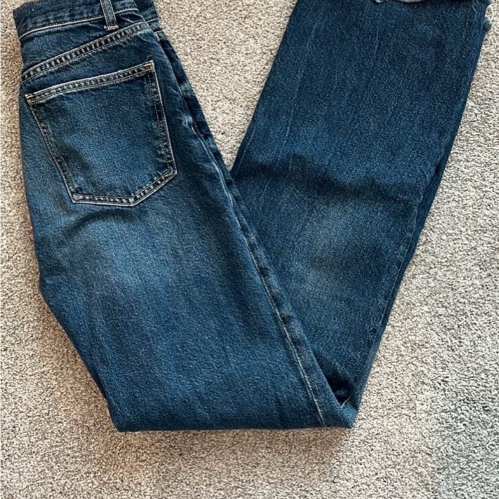 Zara Women's Dark Blue Straight Jeans